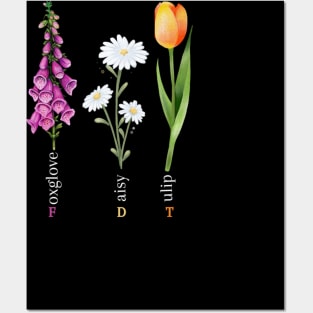 Foxglove-daisy-tulip Posters and Art